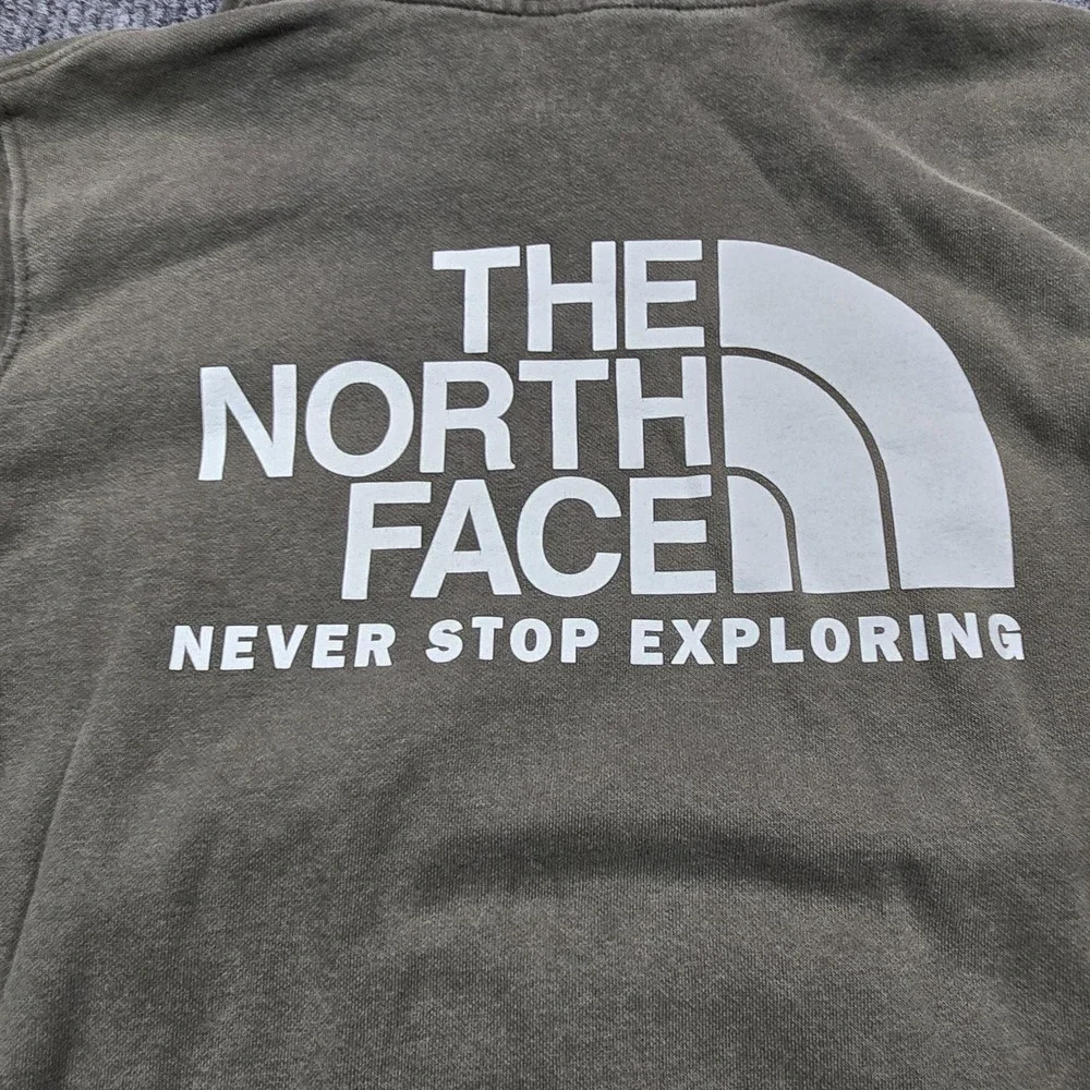 The North Face‎ Hoodie Mens Small Green Pullover Sweatshirt Logo Fleece